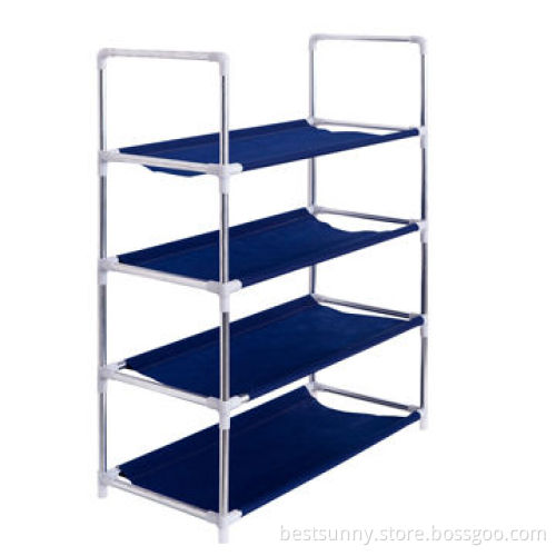 Shoe Rack, Made of Stainless Steel and Plastic with 4 Layers
